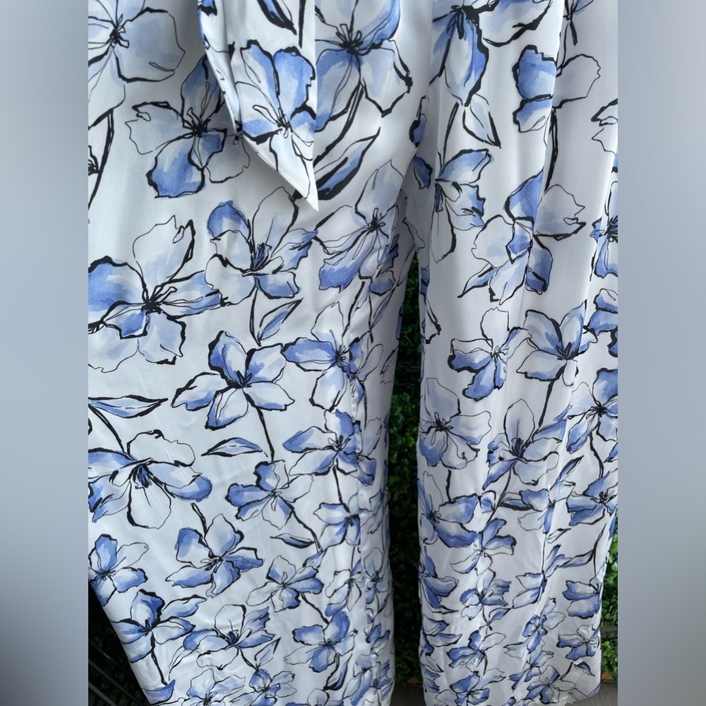 Lulus | True Masterpiece White Floral Print Satin Wide-Leg Jumpsuit - NWT - Picture 11 of 16